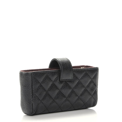 Chanel Caviar Quilted Mini Phone Holder Clutch Black 3 of 7