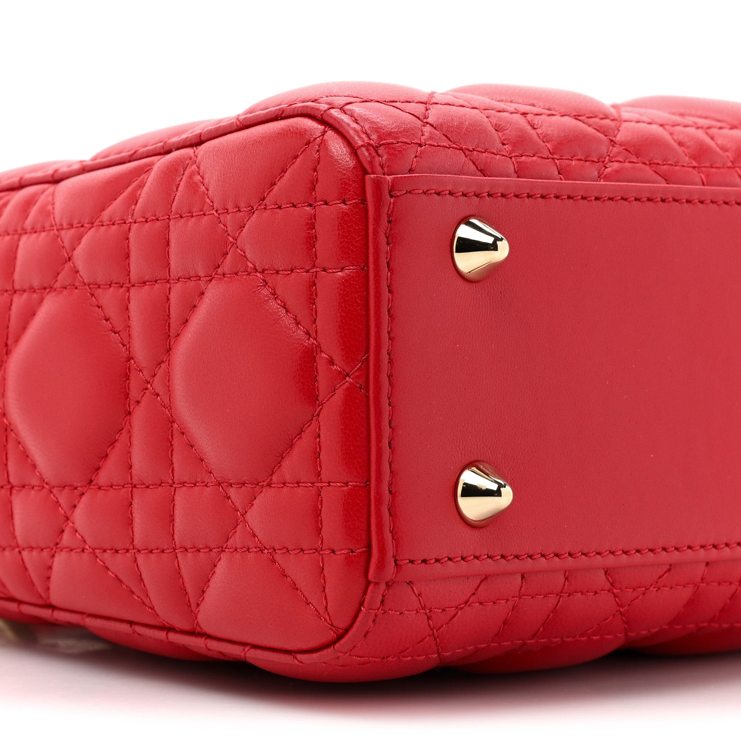 Christian Dior Lambskin Cannage Small Lucky Badges My Lady Dior Red 9 of 9