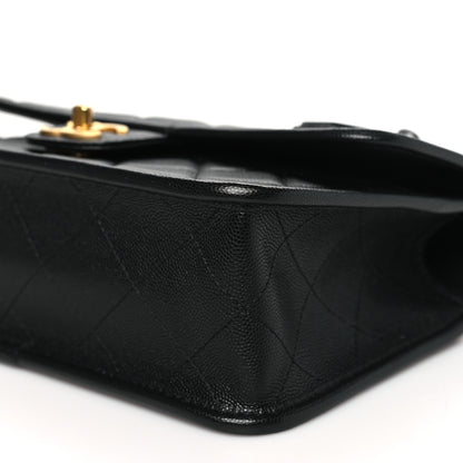 Chanel Caviar Quilted School Memory Small Top Handle Flap Black 10 of 11