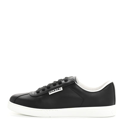 Chanel Calfskin CC Womens Sneakers 38.5 Black 1 of 9