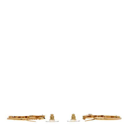 Chanel Metal Chain CC Hoop Earrings Gold 3 of 5