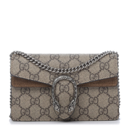 Gucci GG Supreme Monogram Super Mini Dionysus Shoulder Bag Taupe 1 of 9