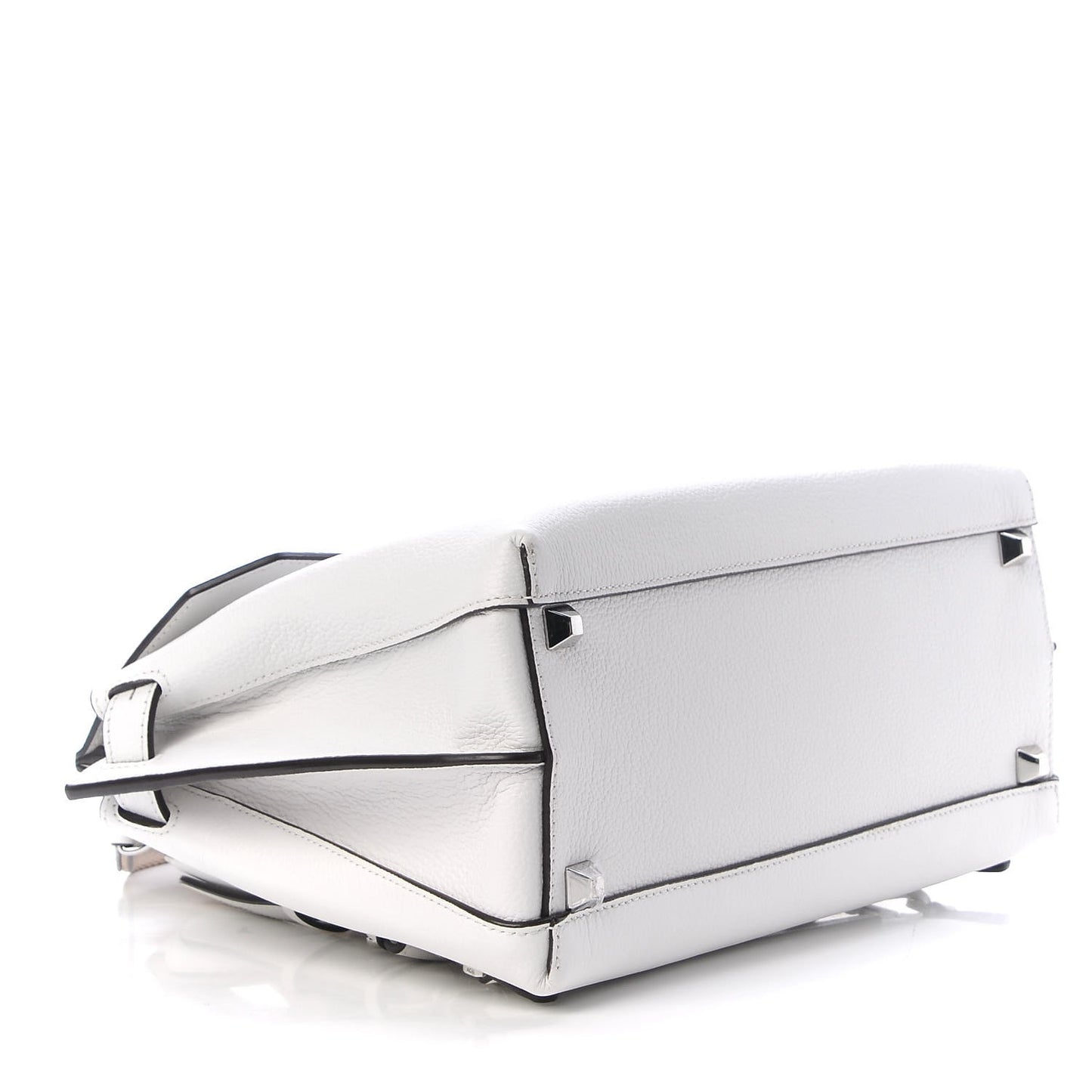 Grained Calfskin Medium Milla Convertible Backpack White Flake