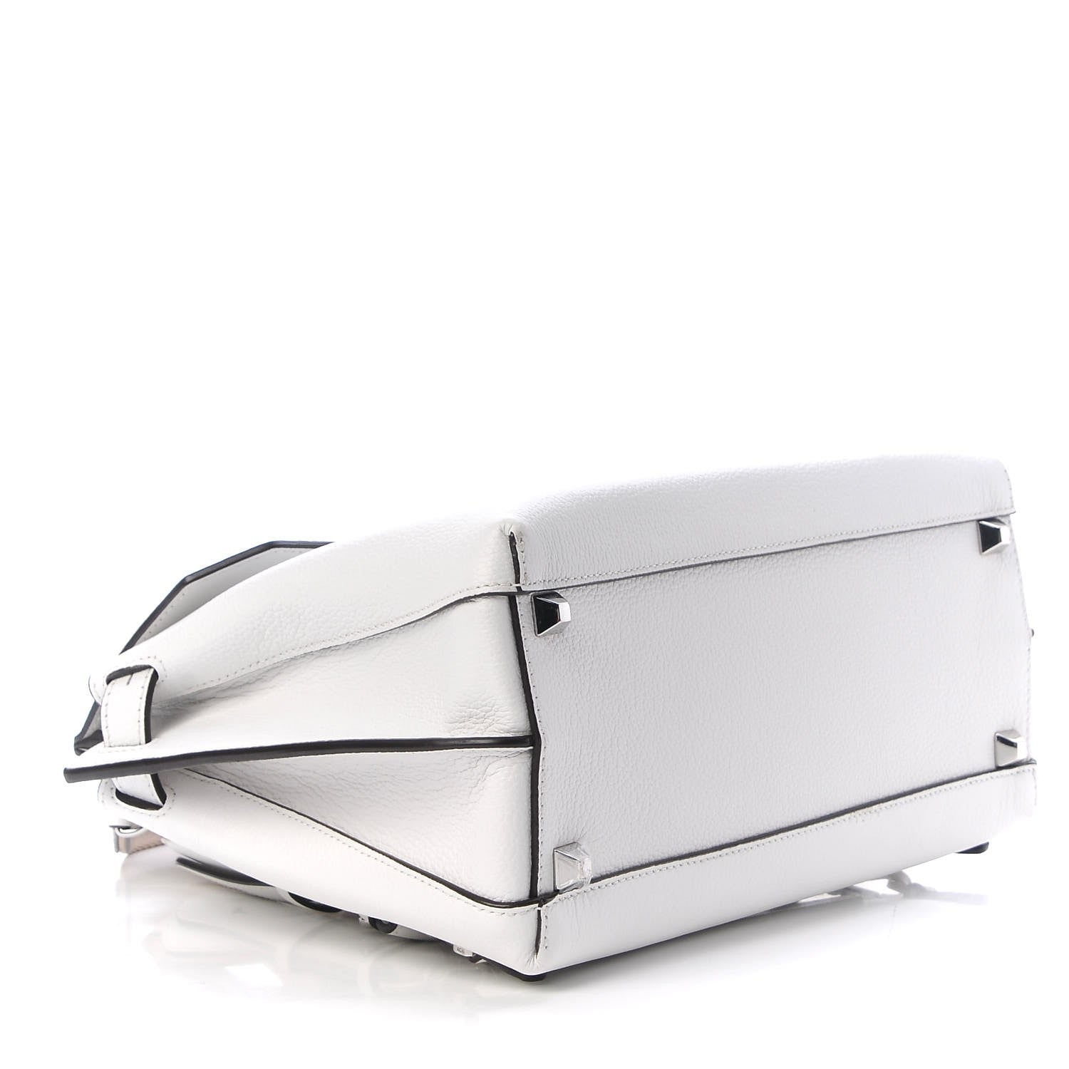 MCM Grained Calfskin Medium Milla Convertible Backpack White Flake 5 of 13