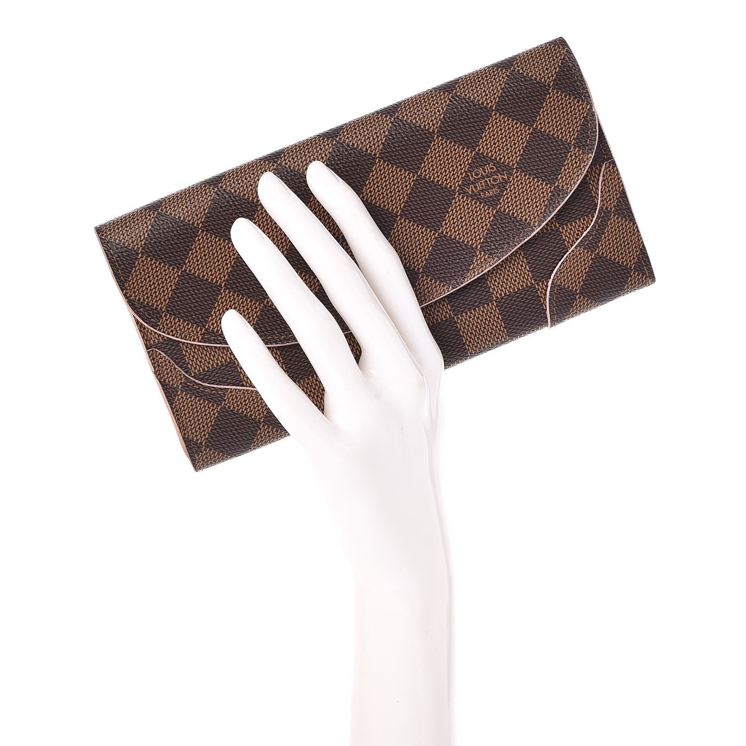 Louis Vuitton Damier Ebene Caissa Wallet Rose Ballerine 2 of 8