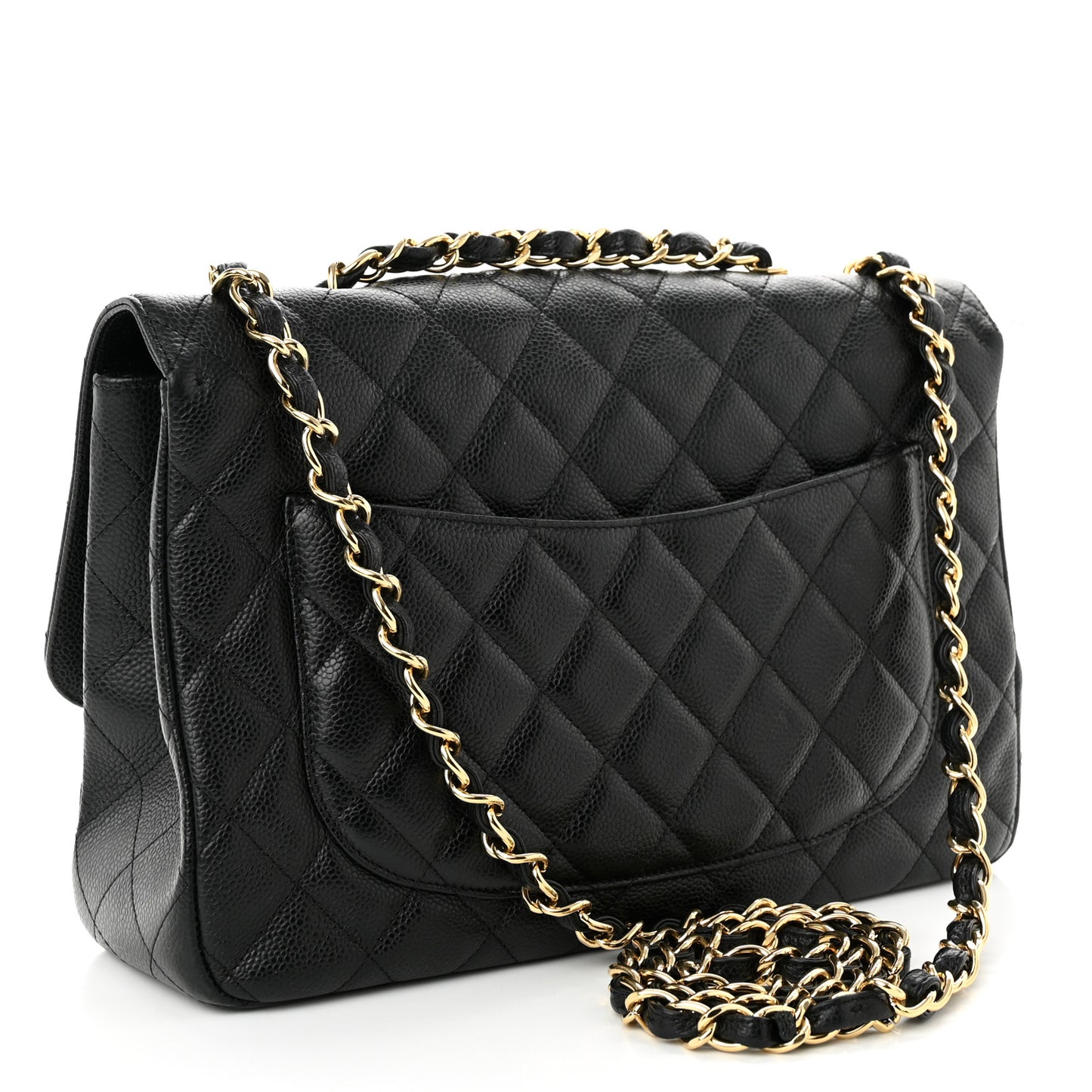 Caviar Quilted Jumbo Single Flap Black