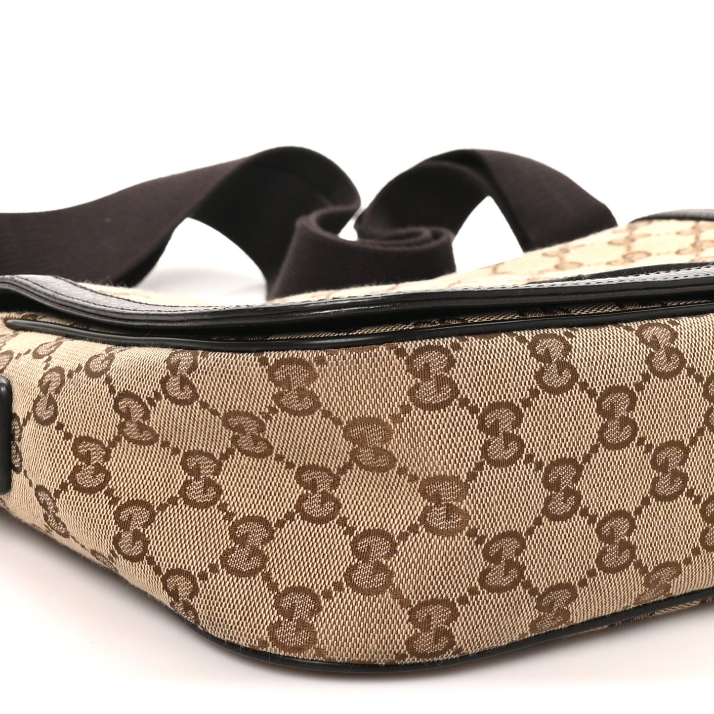 Monogram Flap Messenger Bag Beige Dark Brown