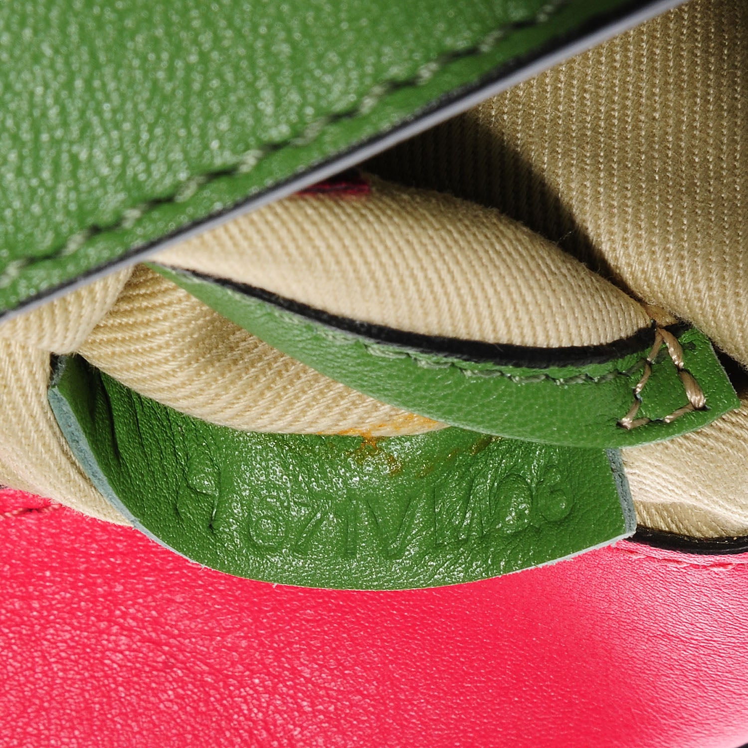 Valentino Garavani Vitello Colorblock Mini Rockstud Flap Saddle Crossbody Bag Deep Rose Green Grey Scarlet 6 of 8