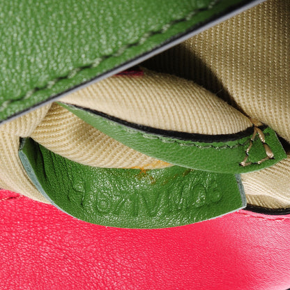 Valentino Garavani Vitello Colorblock Mini Rockstud Flap Saddle Crossbody Bag Deep Rose Green Grey Scarlet 6 of 8