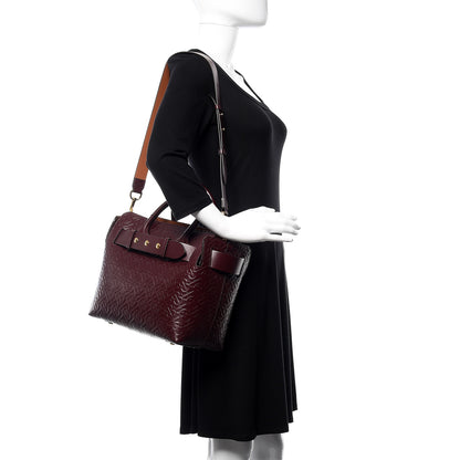 Burberry Calfskin Embossed Monogram Small Belt Bag Oxblood 2 of 10
