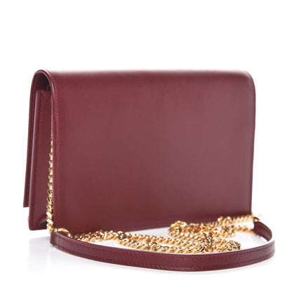 Saint Laurent Smooth Calfskin Classic Monogram Kate Tassel Chain Wallet Palissandre 3 of 13
