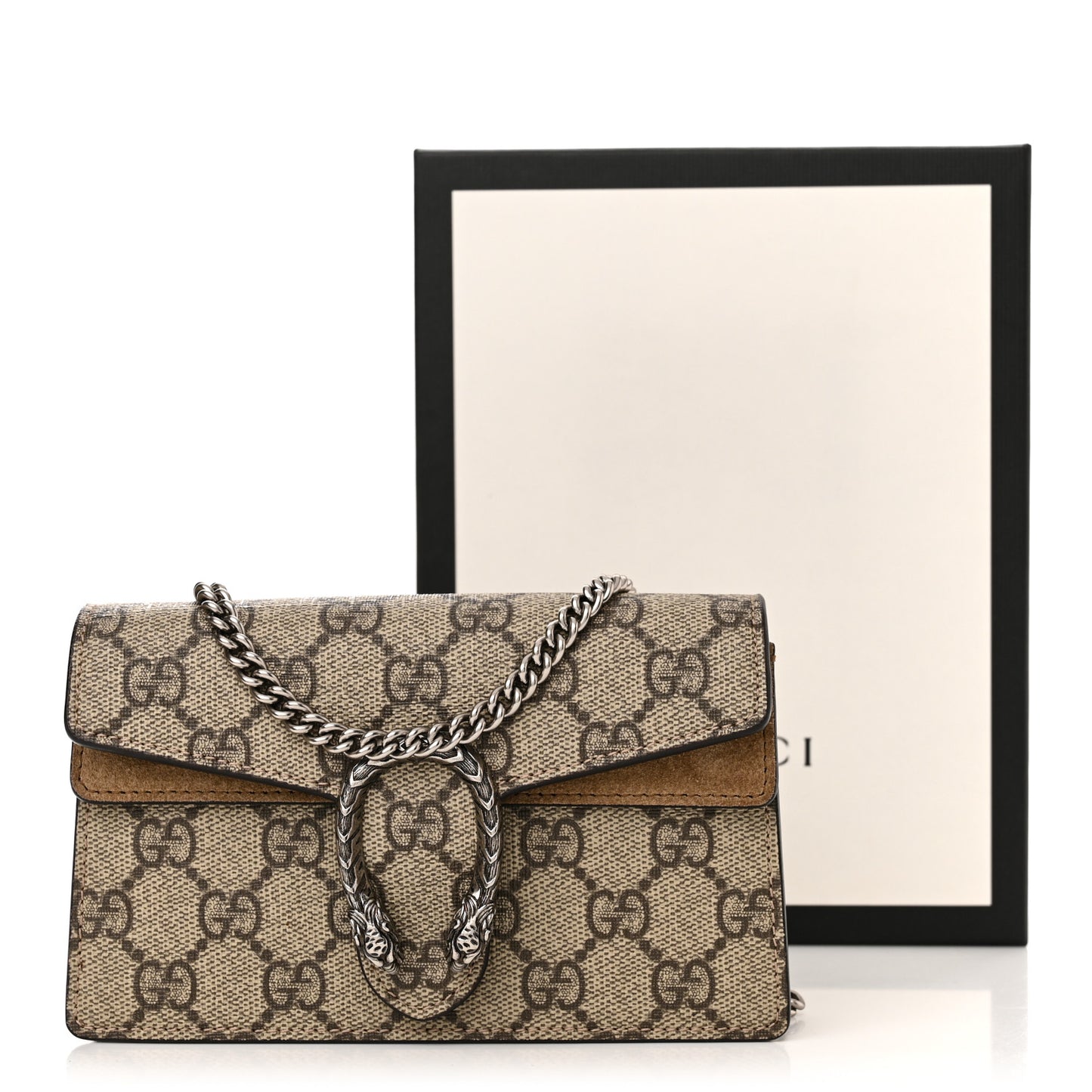 GG Supreme Monogram Super Mini Dionysus Shoulder Bag Taupe