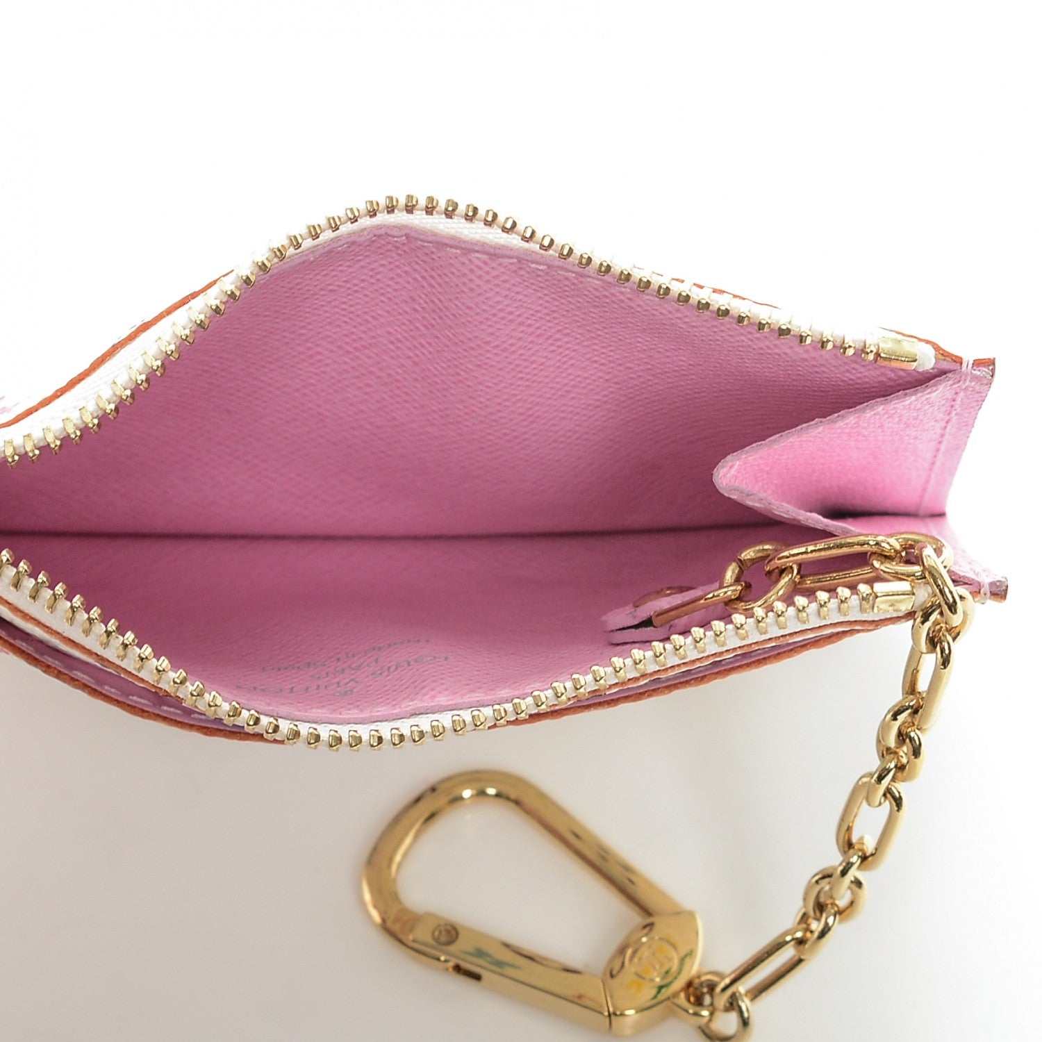 Louis Vuitton Monogram Multicolor Key Pouch White Litchi 5 of 6