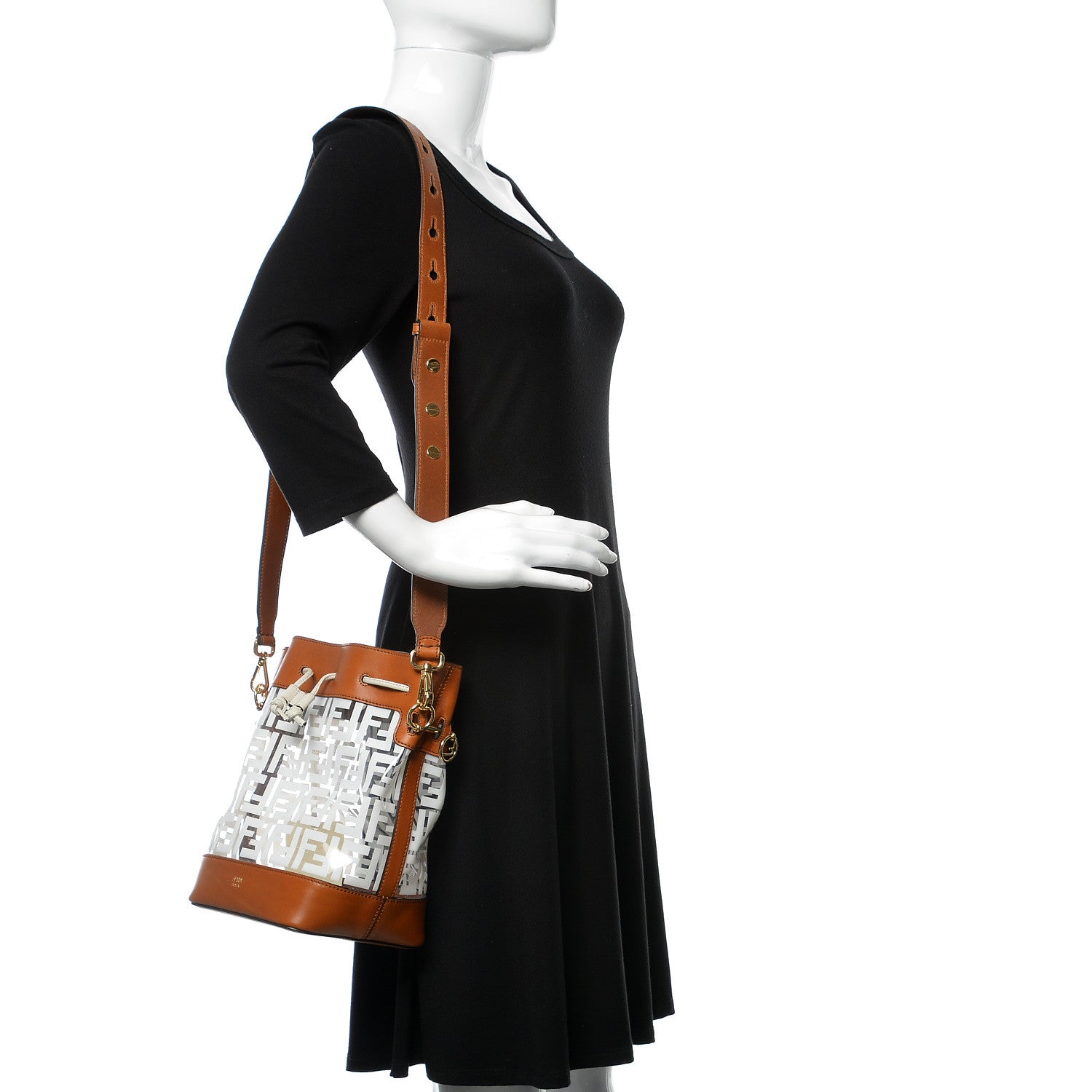 Fendi TPU FF Vitello Aura F is Fendi Grande Mon Tresor Bucket Bag White Cuoio 2 of 10