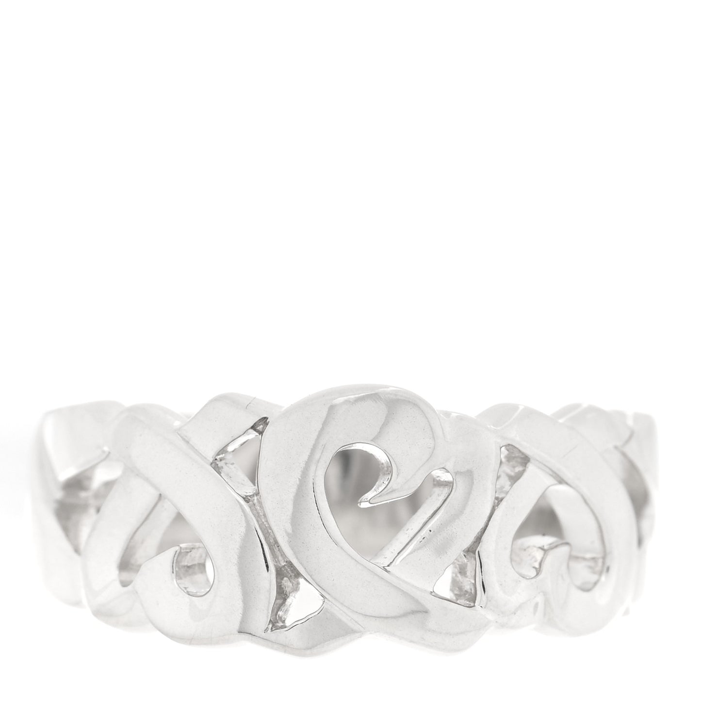 Sterling Silver Paloma Picasso Loving Heart Band Ring 56 7.5