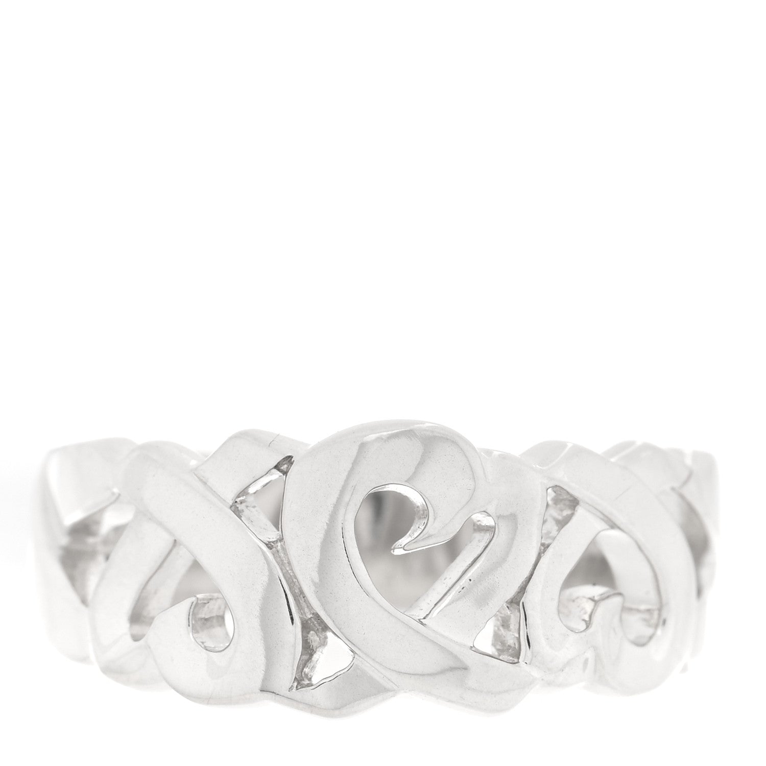 Tiffany Sterling Silver Paloma Picasso Loving Heart Band Ring 56 7.5 1 of 6