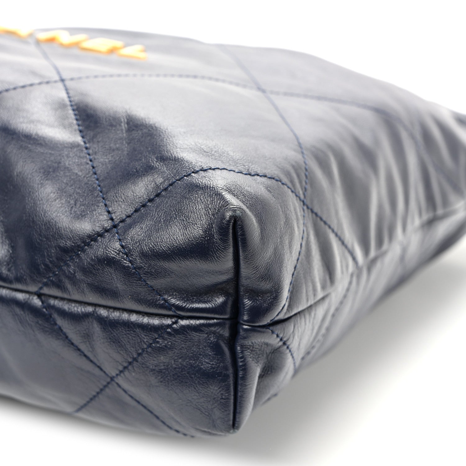 Chanel Shiny Calfskin Quilted Small Chanel 22 Navy 11 of 11