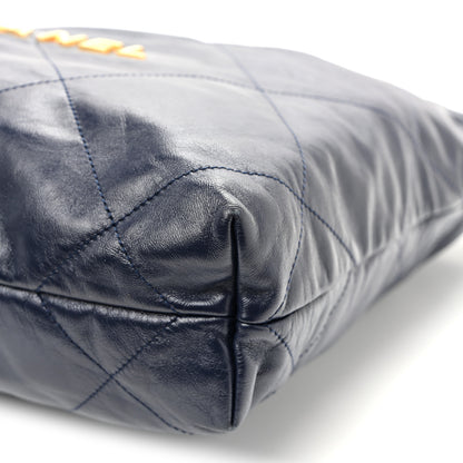 Chanel Shiny Calfskin Quilted Small Chanel 22 Navy 11 of 11