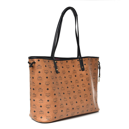 MCM Visetos Large Project Reversible Shopper Tote Cognac 4 of 28