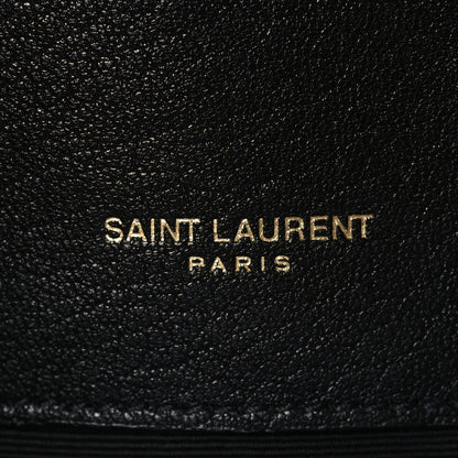 Saint Laurent Sheepskin Matelasse Chevron Monogram Medium College Bag Black 6 of 6