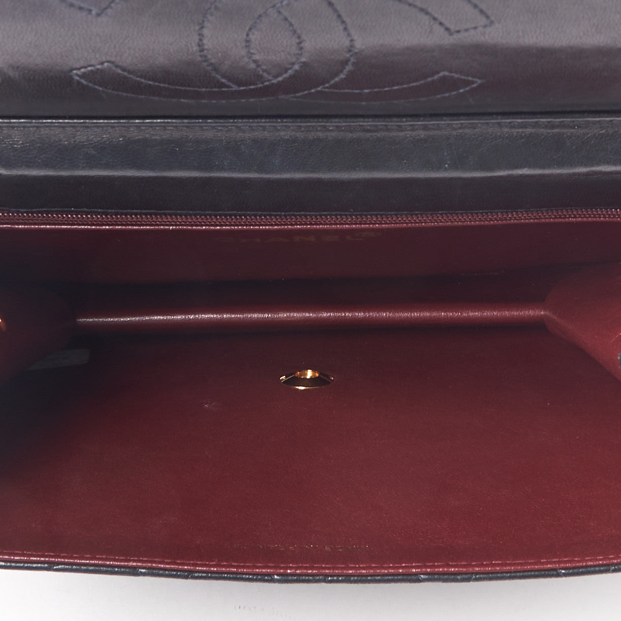Lambskin Quilted Small Single Flap Black