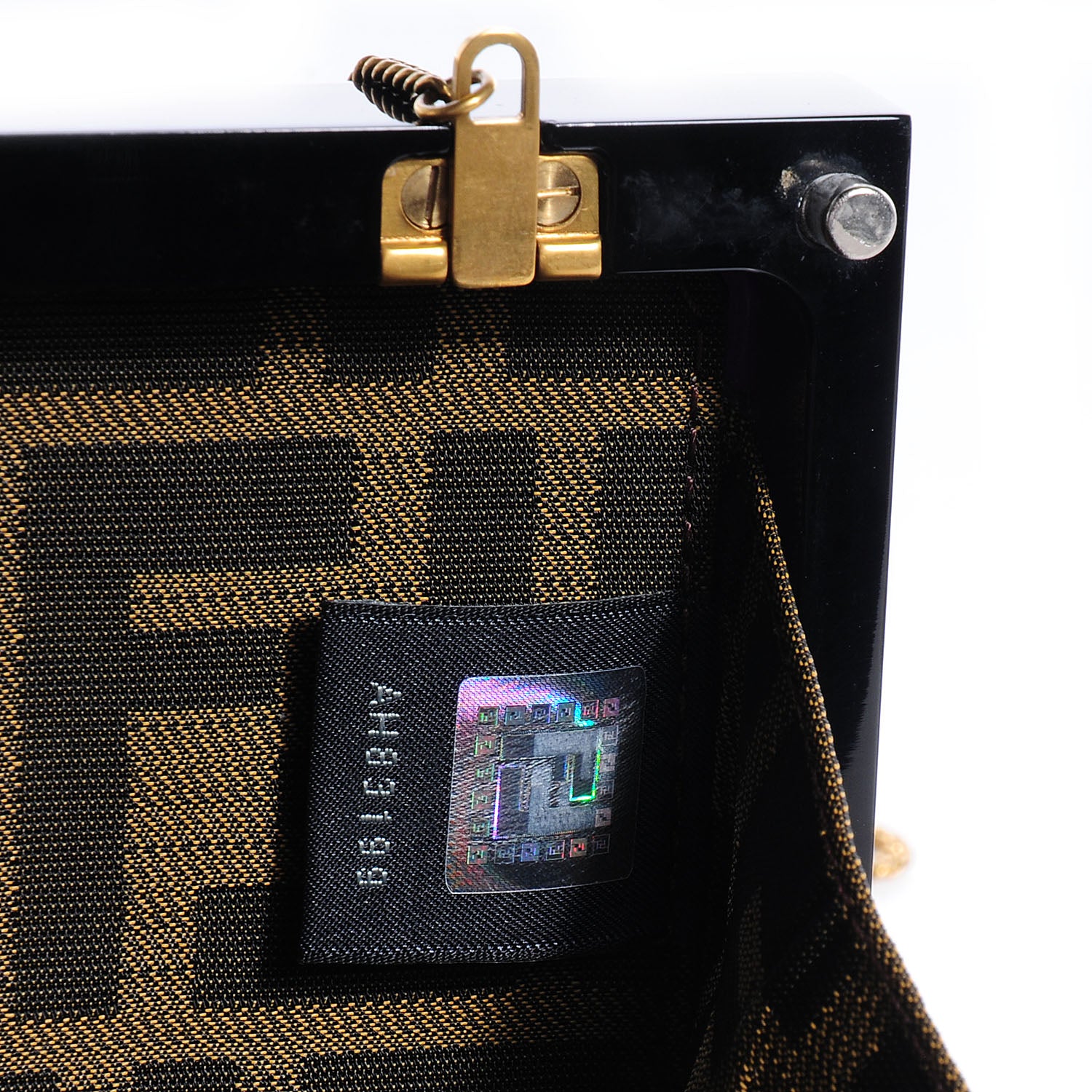Fendi Resin FF Clutch Black Gold 7 of 9