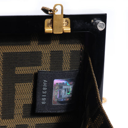 Fendi Resin FF Clutch Black Gold 7 of 9