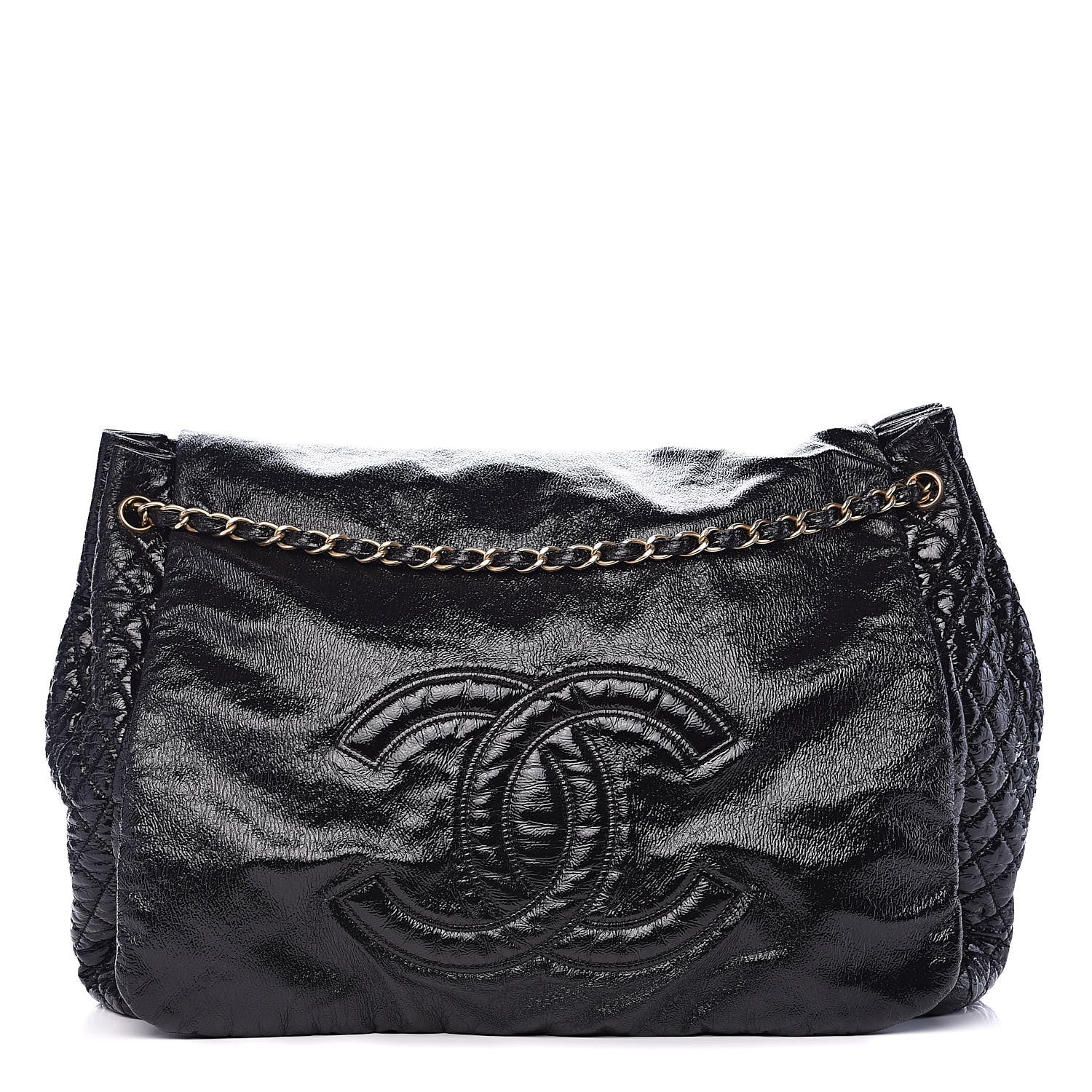 Chanel Vinyl XXL Rock and Chain Flap Black 1 of 13