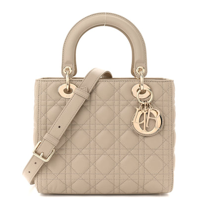 Christian Dior Lambskin Cannage Medium Lady Dior Beige 1 of 12