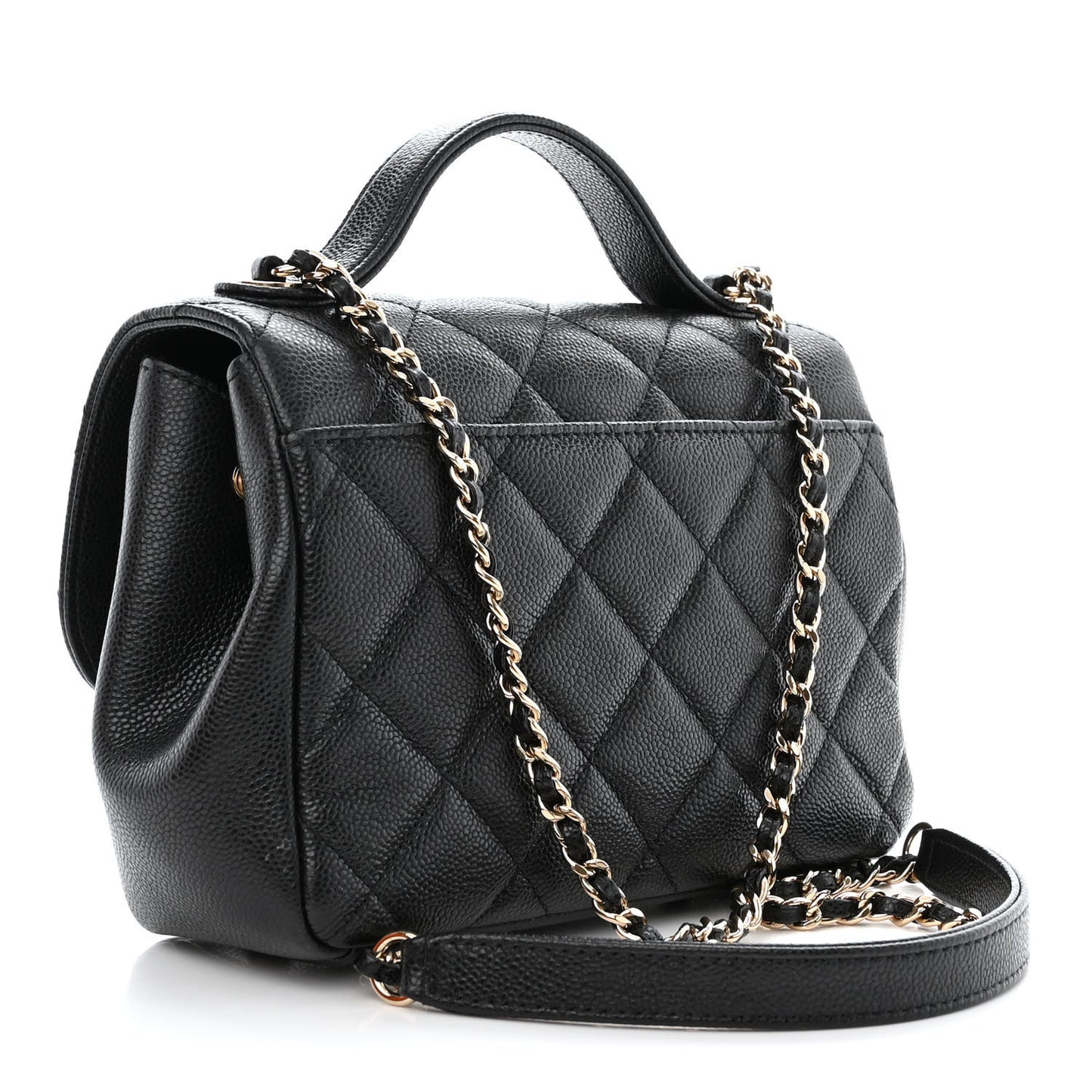Caviar Quilted Small Business Affinity Flap Black