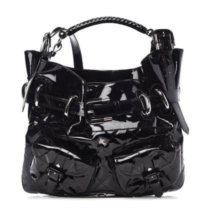 Burberry Patent Calfskin Quilted Large Manor Tote Black 1 of 8