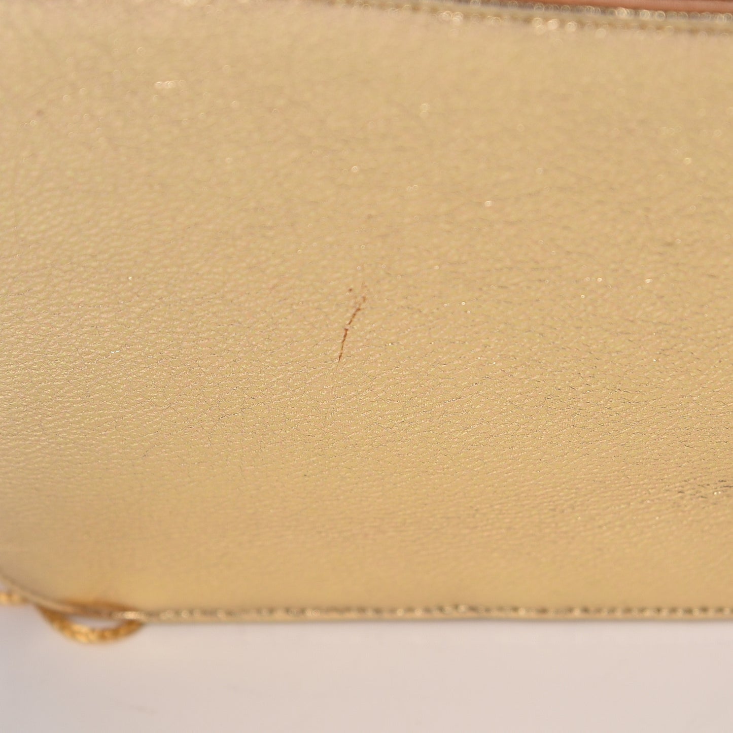 Metallic Calfskin Embroidered Tassel Shoulder Bag Gold