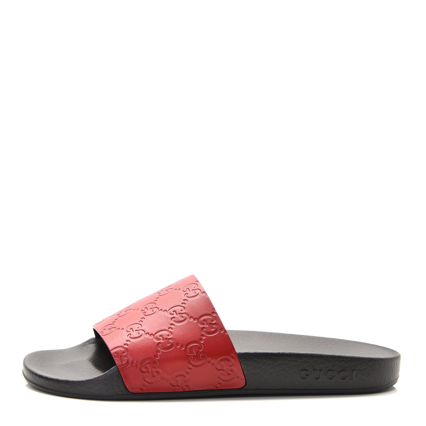 Guccissima Signature Womens Slide Sandals 40 Hibiscus Red