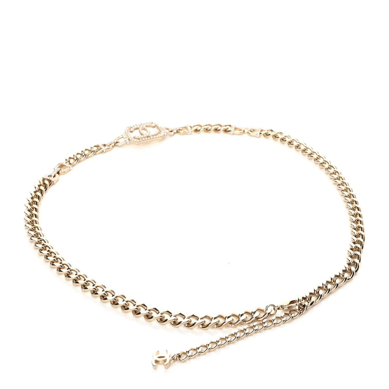 Chanel Metal Crystal CC Vendome Chain Belt 80 Gold 2 of 4