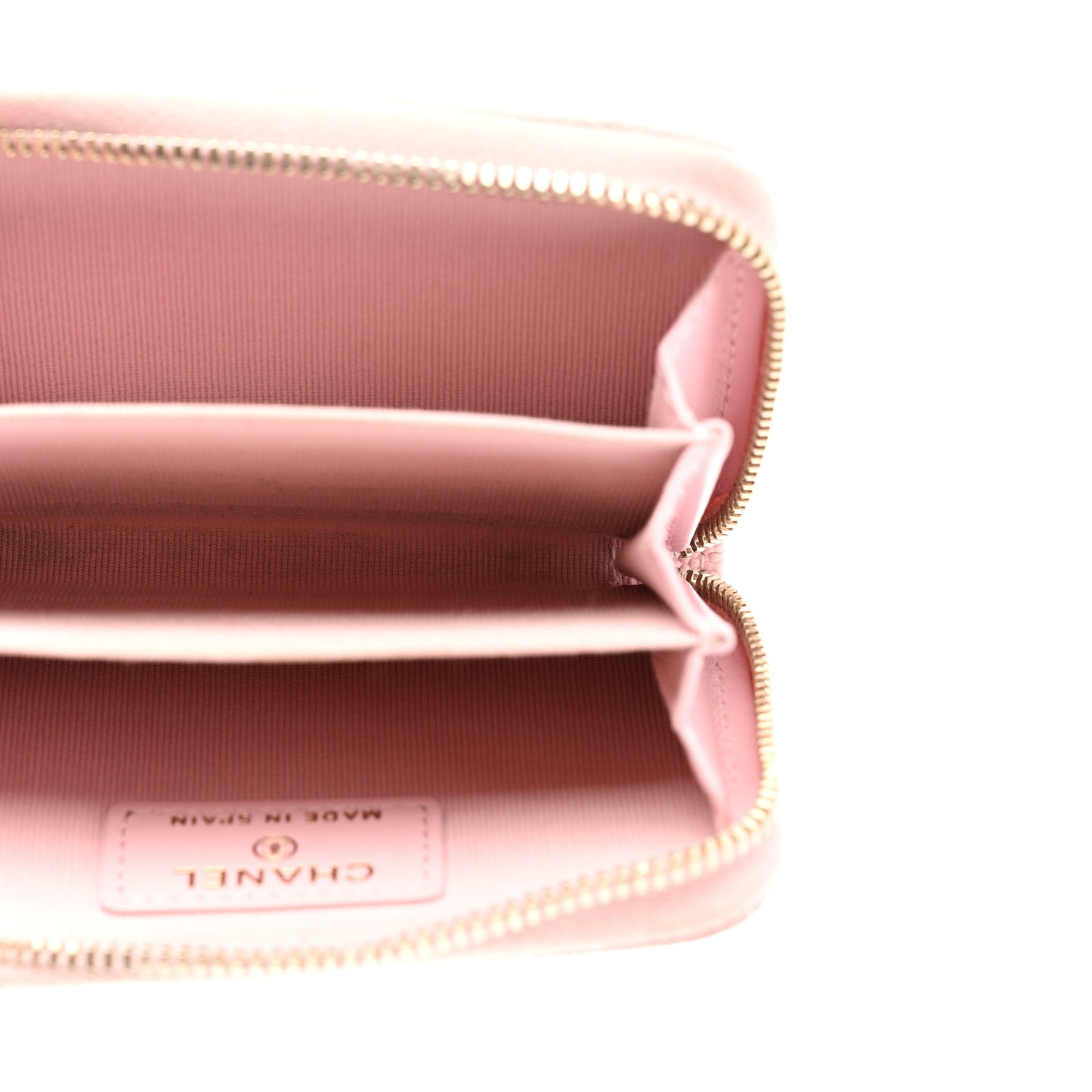 Caviar Quilted Zip Coin Purse Light Pink