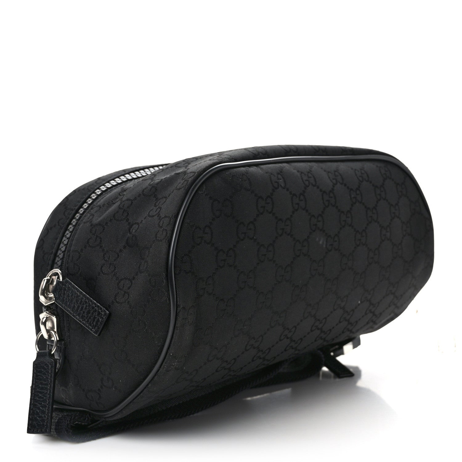 Gucci Nylon Monogram Fanny Pack Belt Bag Black 4 of 9