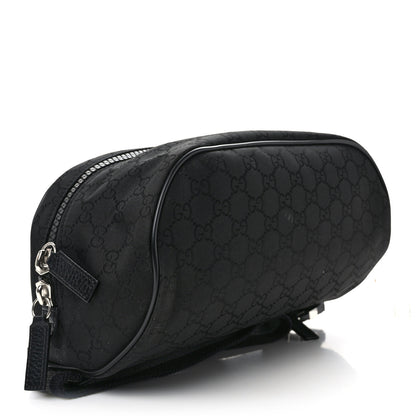 Gucci Nylon Monogram Fanny Pack Belt Bag Black 4 of 9