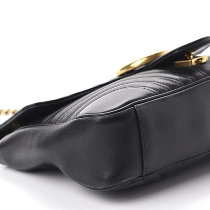 Gucci Calfskin Matelasse Medium GG Marmont Shoulder Bag Black 6 of 12