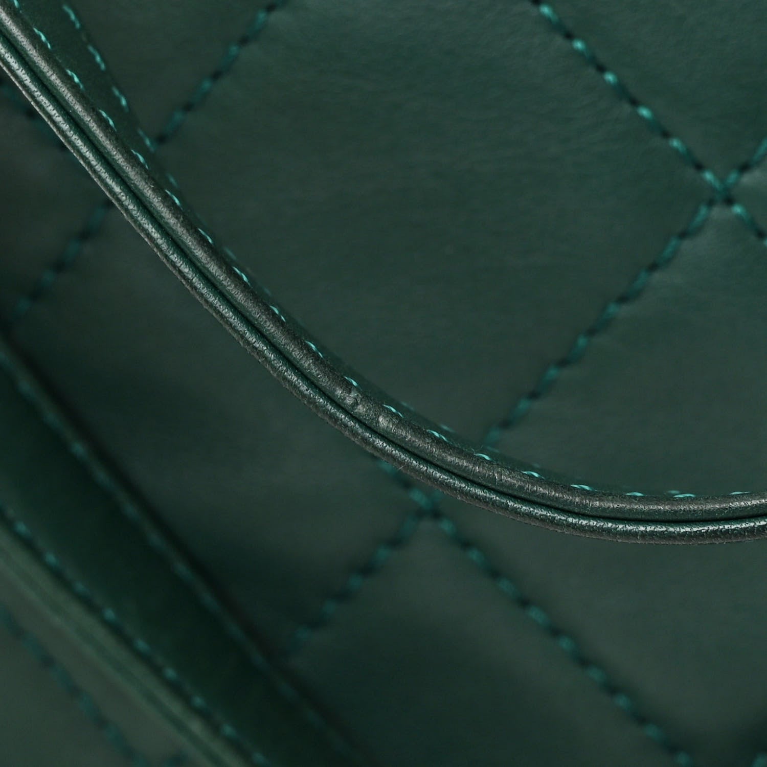 Chanel Calfskin Quilted Large Shopping In Chains Tote Green 12 of 13