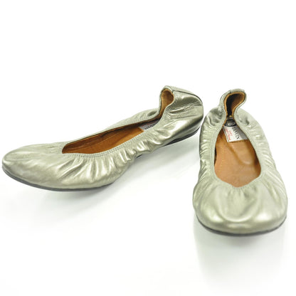 Lanvin Leather Elastic Ballet Flats 39 Gunmetal Metallic 1 of 6