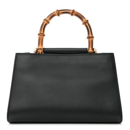 Gucci Nappa Bamboo Web Mini Nymphaea Top Handle Bag Black 1 of 13