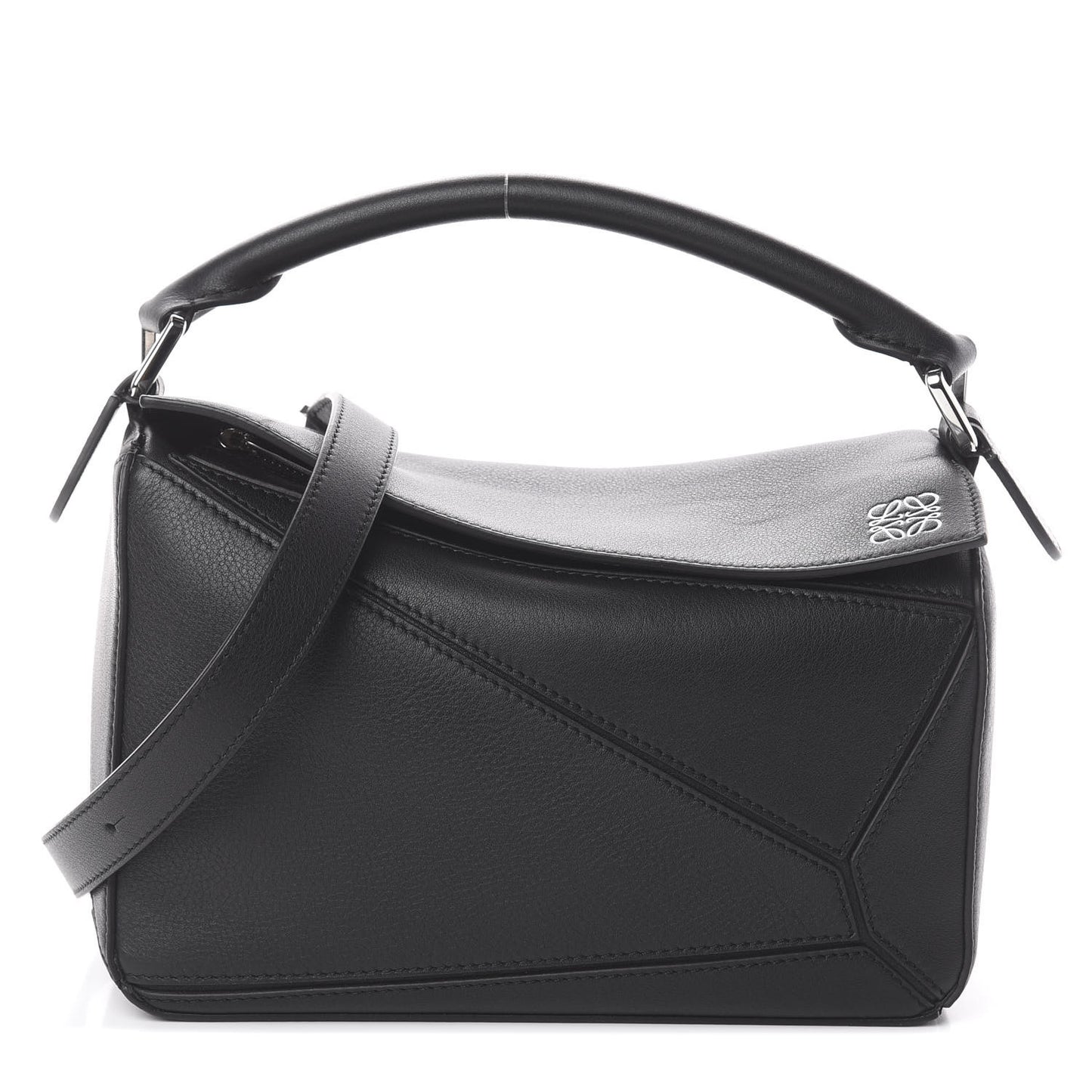 Calfskin Small Puzzle Bag Black