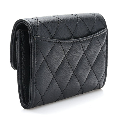 Chanel Caviar Quilted Flap Card Holder Wallet Black 3 of 9