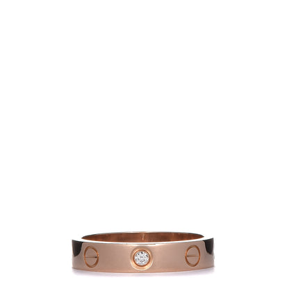 Cartier 18K Pink Gold Diamond 4mm LOVE Wedding Band Ring 52 6 2 of 6