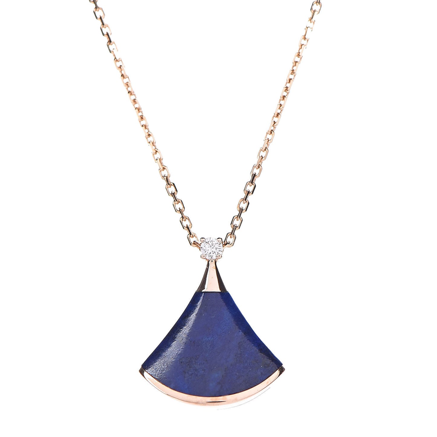 18K Rose Gold Diamond Lapis Lazuli Divas' Dream Pendant Necklace