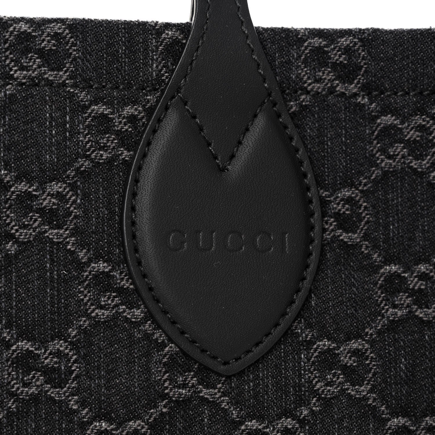 Gucci Denim Ophidia GG Monogram Large Tote Black Grey 9 of 12