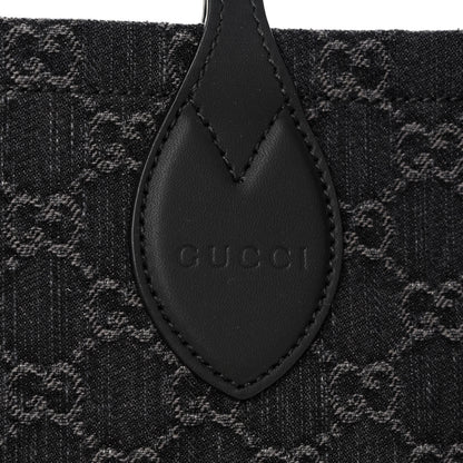 Gucci Denim Ophidia GG Monogram Large Tote Black Grey 9 of 12
