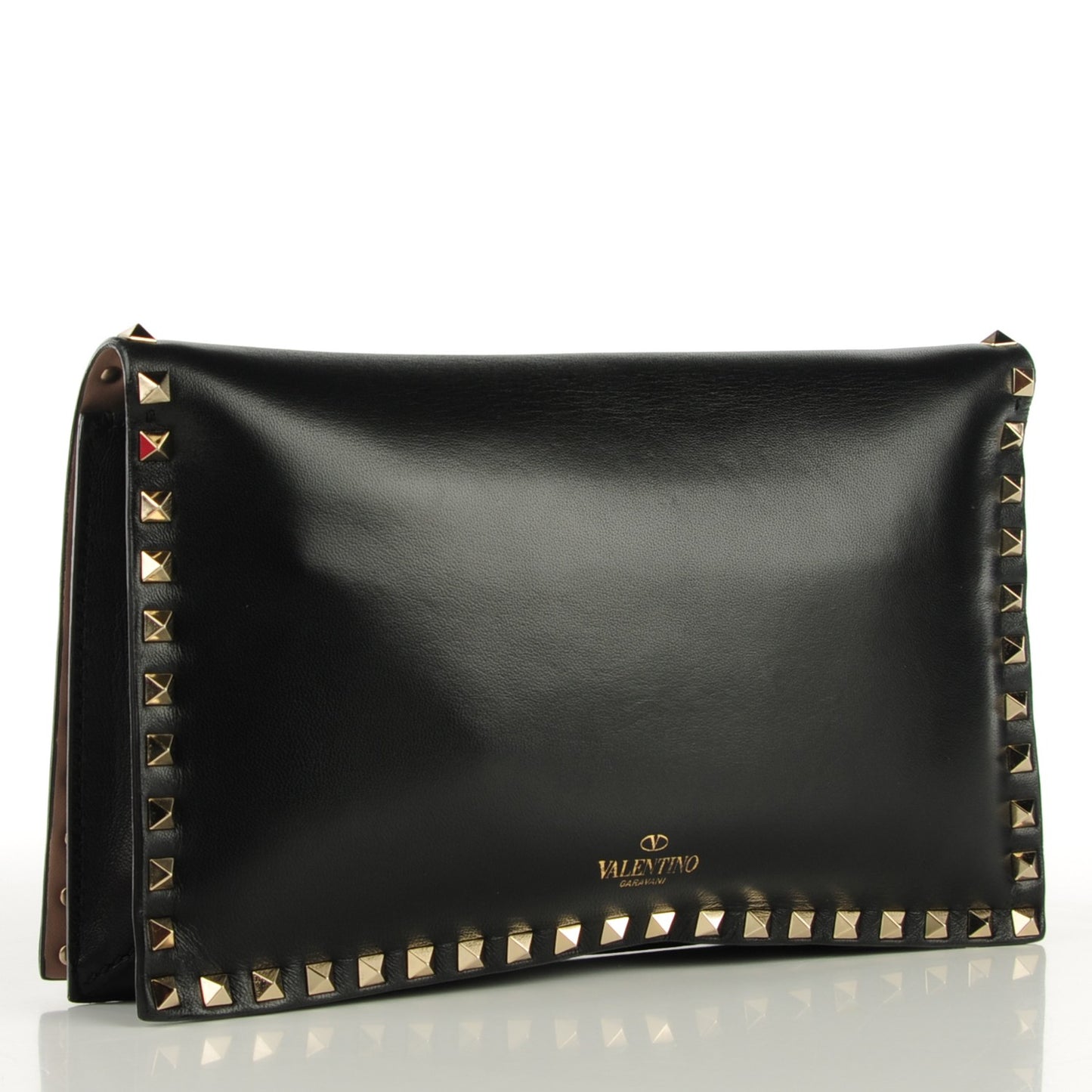 Nappa Rockstud Wristlet Clutch Black