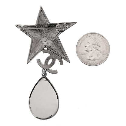 Chanel Crystal Resin Star CC Brooch Silver Blue 2 of 3