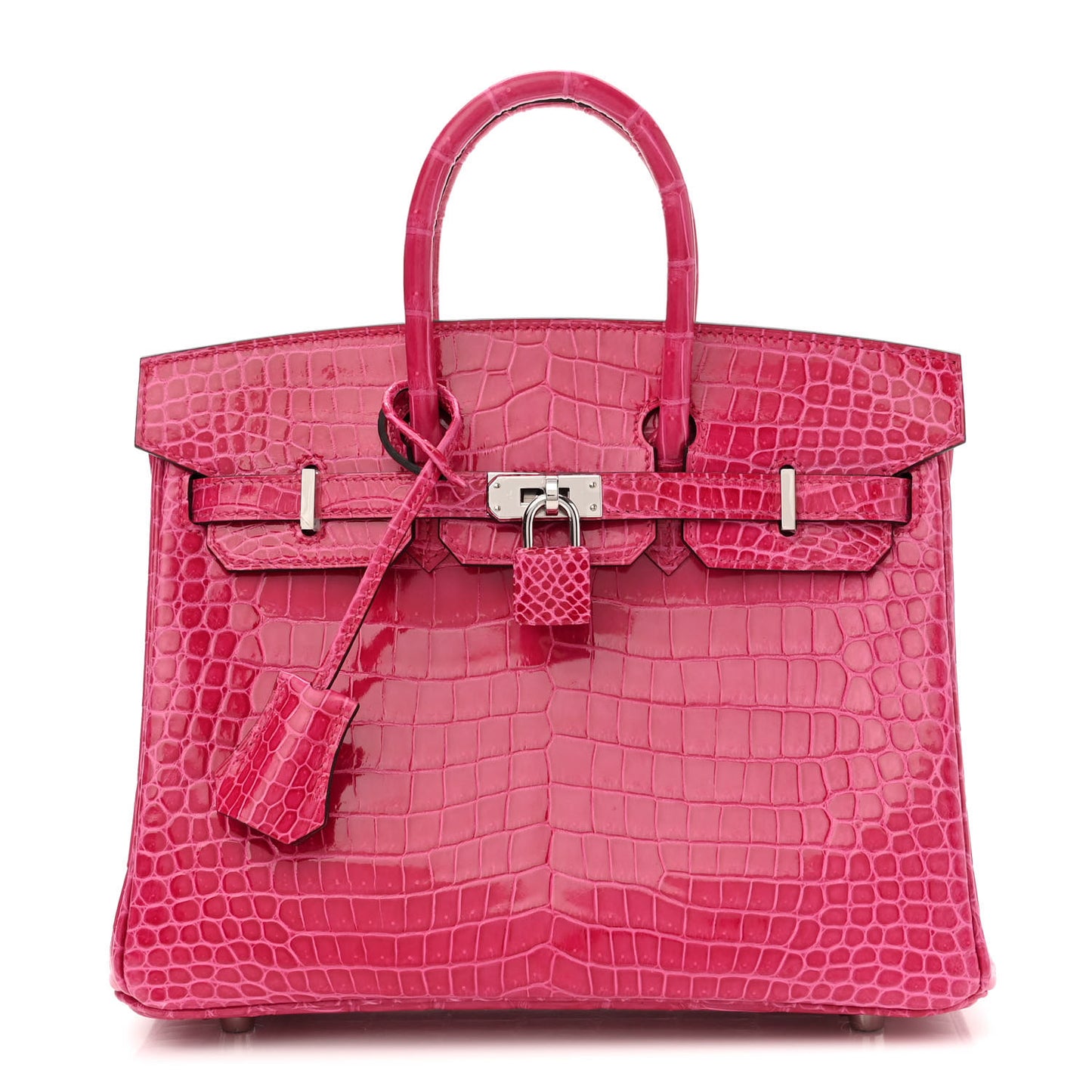 Shiny Porosus Crocodile Birkin 25 Rose Mexico